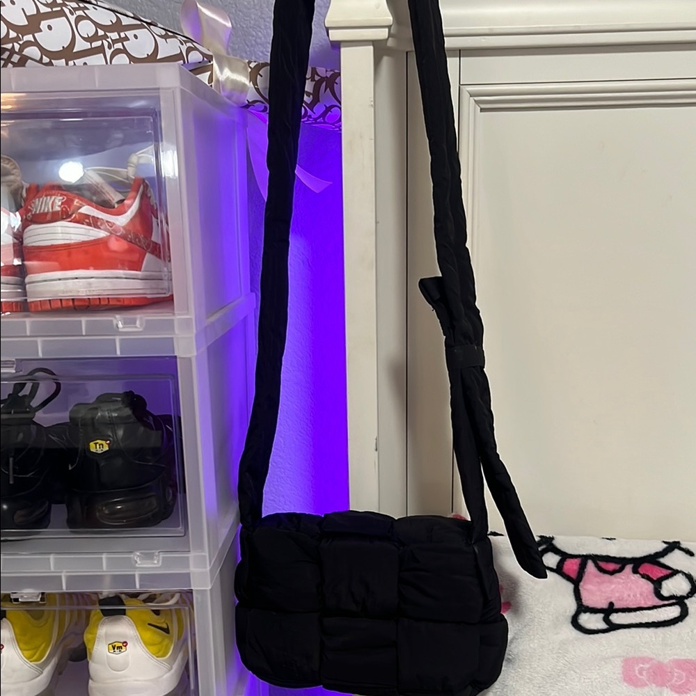 Black Quilted / puffer Crossbody Bag